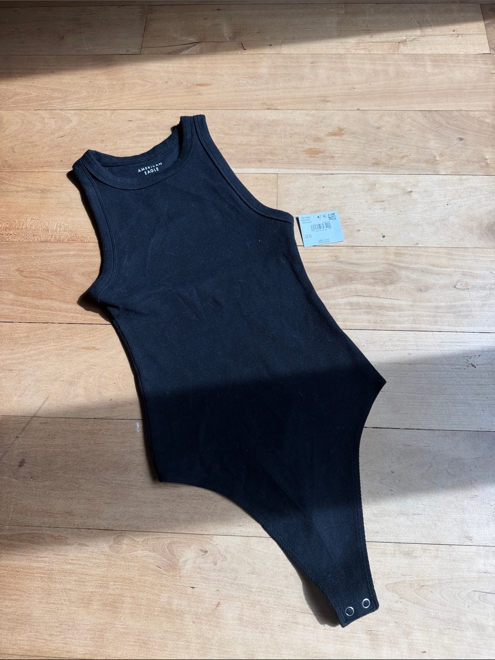 American Eagle Outfitters Black Ribbed Tank Bodysuit